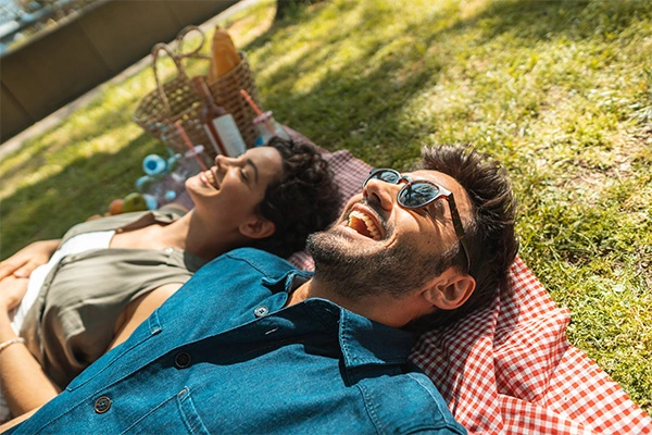 Introverted Couple on a Picnic Date