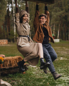 Couple having fun on a first date