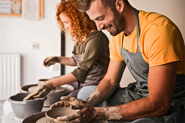 Couple at Pottery Workshop