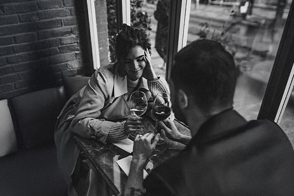 Couple at a restaurant