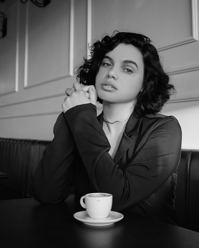 Woman drinking coffee