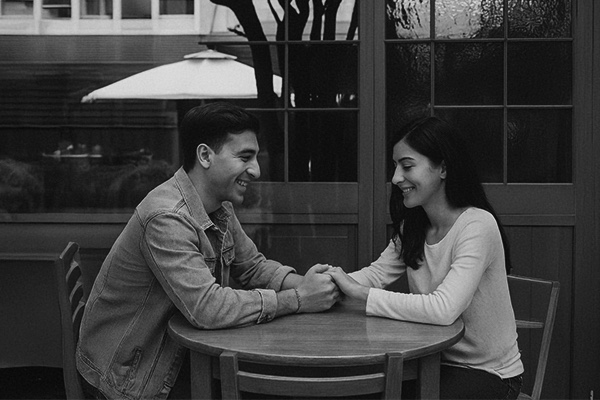 Couple at an outdoor cafe