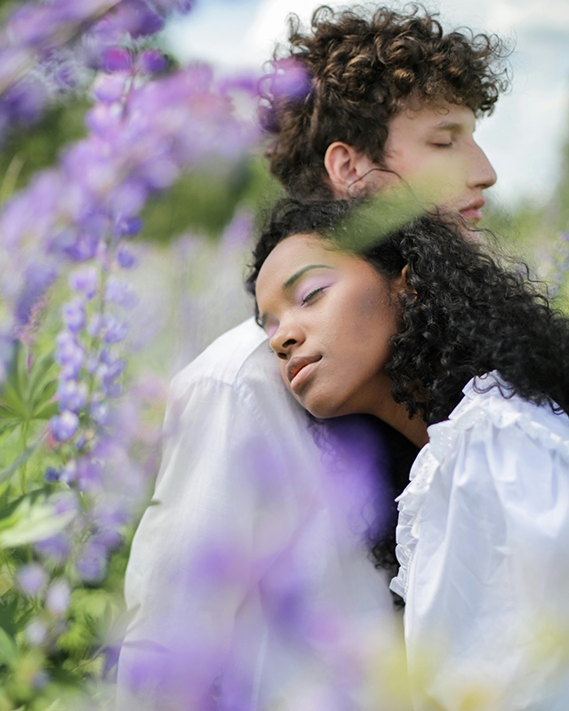 Couple in a field of lavender