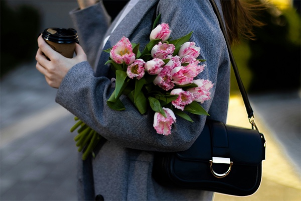 Woman with flowers